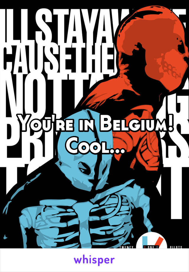 You're in Belgium! Cool...