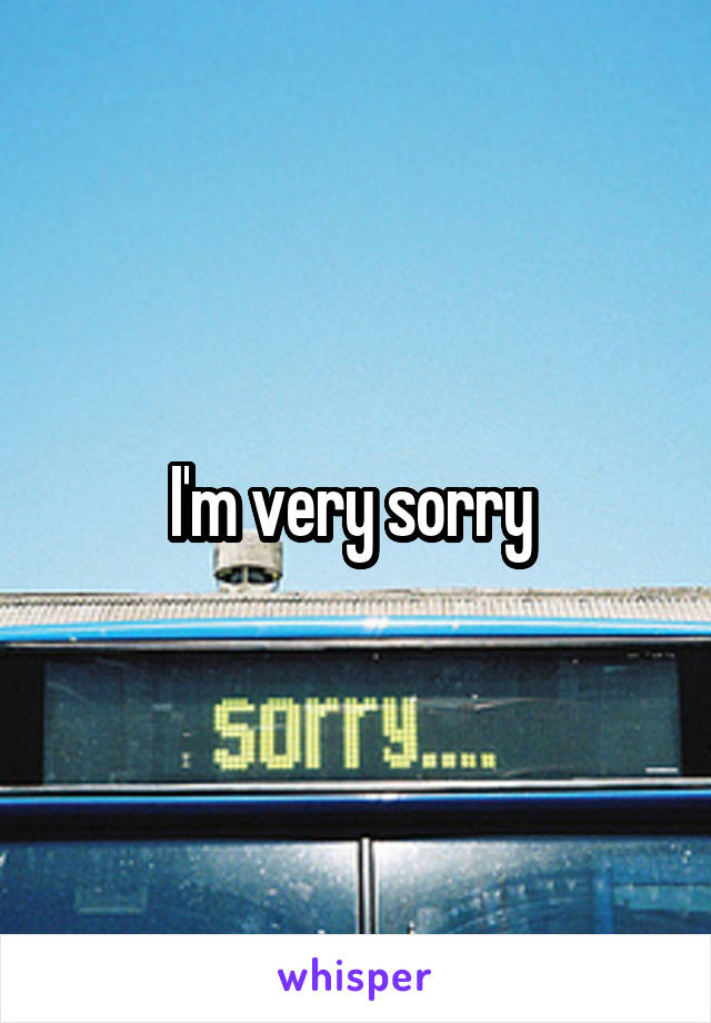 I'm very sorry 