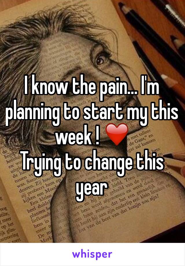 I know the pain... I'm planning to start my this week ! ❤️
Trying to change this year