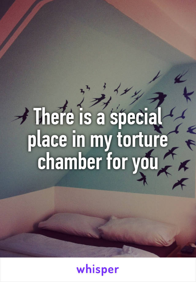 There is a special place in my torture chamber for you