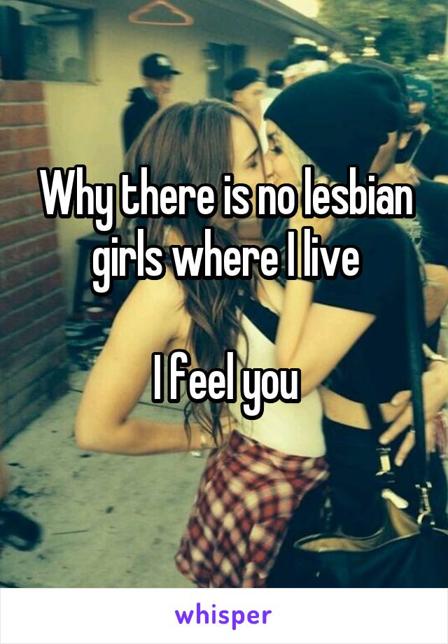 Why there is no lesbian girls where I live
 
I feel you

