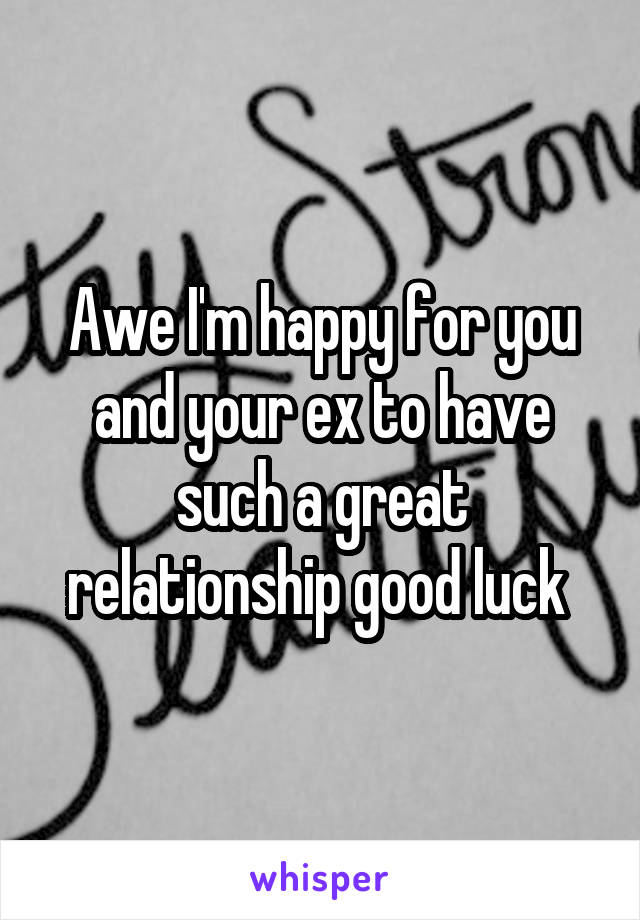 Awe I'm happy for you and your ex to have such a great relationship good luck 