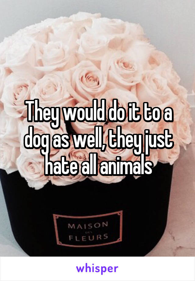 They would do it to a dog as well, they just hate all animals