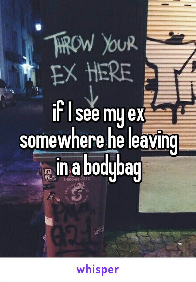 if I see my ex somewhere he leaving in a bodybag