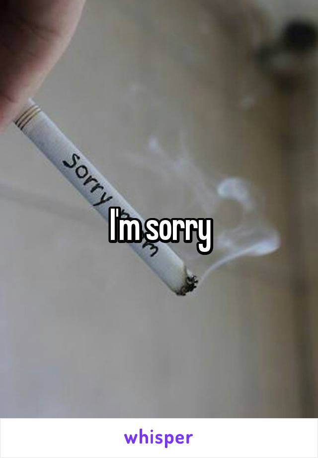 I'm sorry