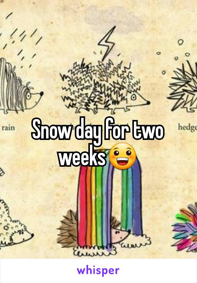 Snow day for two weeks😀