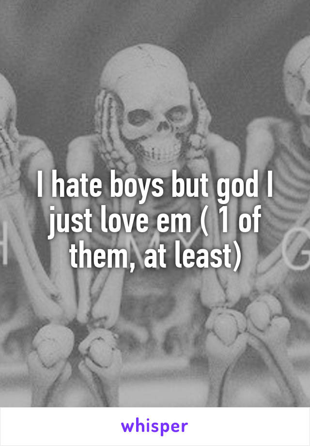 I hate boys but god I just love em ( 1 of them, at least)