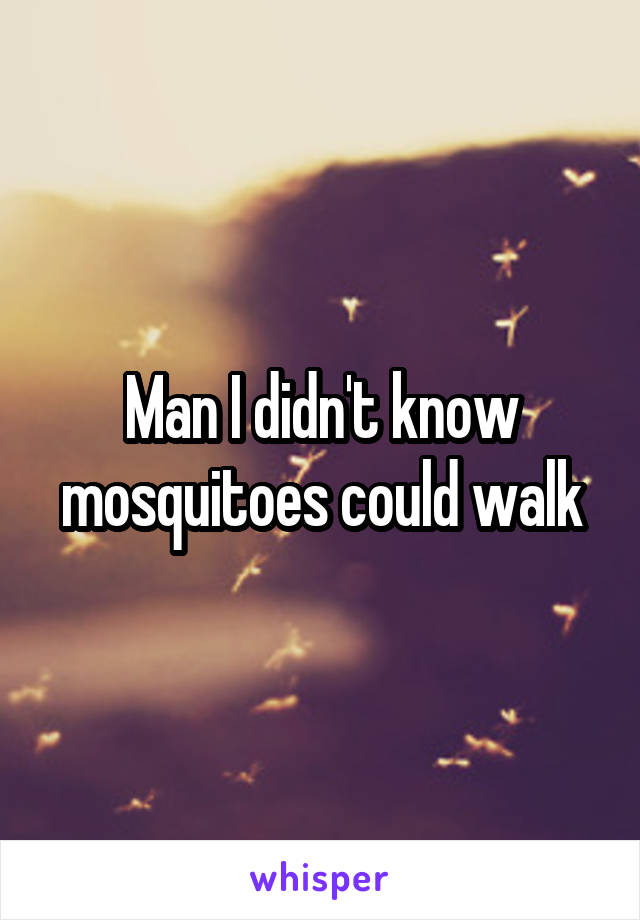 Man I didn't know mosquitoes could walk