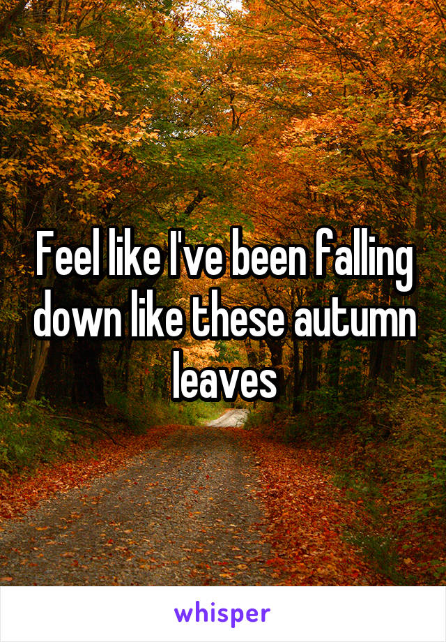 Feel like I've been falling down like these autumn leaves
