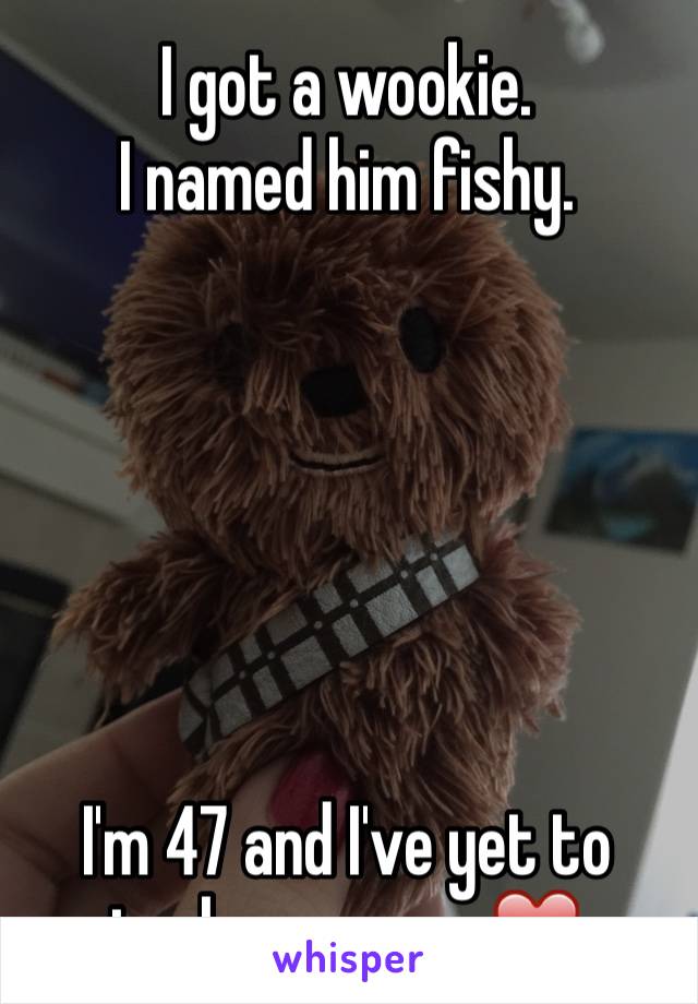 I got a wookie. 
I named him fishy. 






I'm 47 and I've yet to truly grow up ❤️