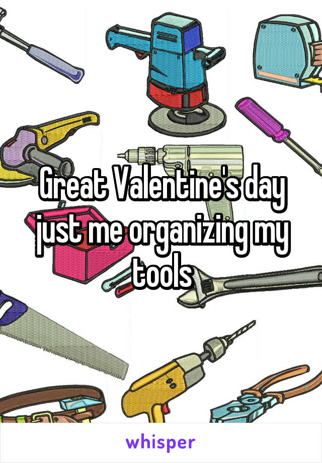 Great Valentine's day just me organizing my tools