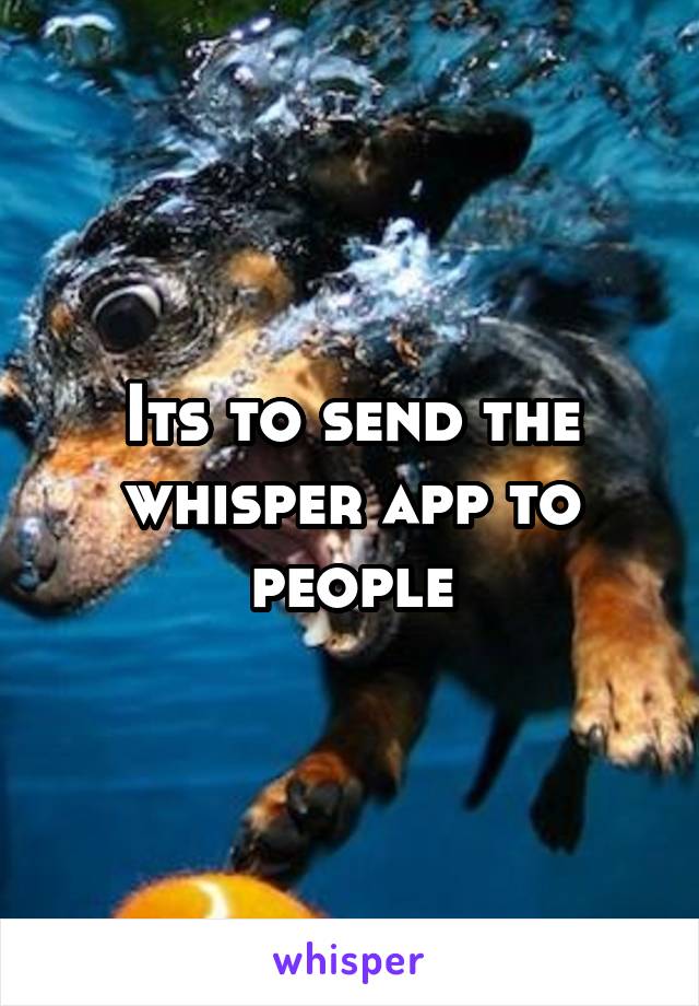 Its to send the whisper app to people