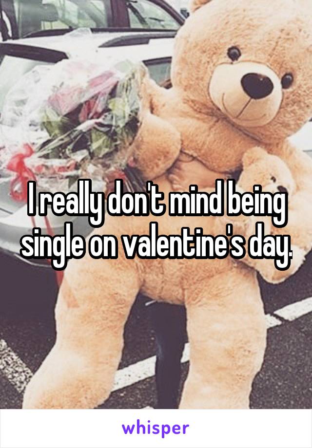 I really don't mind being single on valentine's day.