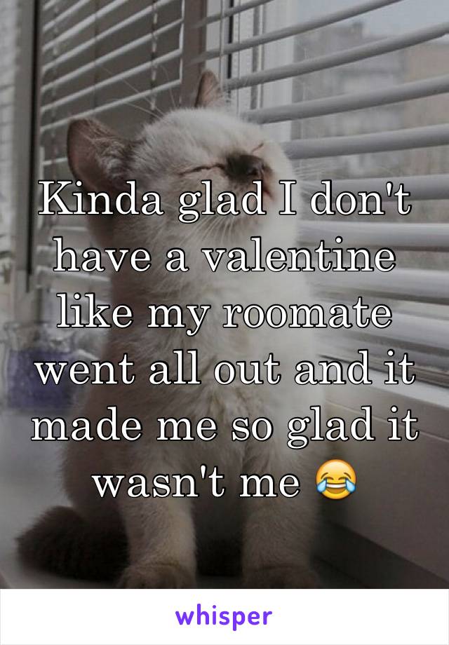 Kinda glad I don't have a valentine like my roomate went all out and it made me so glad it wasn't me 😂