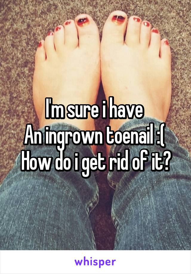 I'm sure i have 
An ingrown toenail :( 
How do i get rid of it?