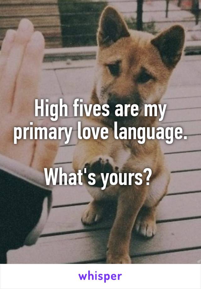 High fives are my primary love language.

What's yours? 