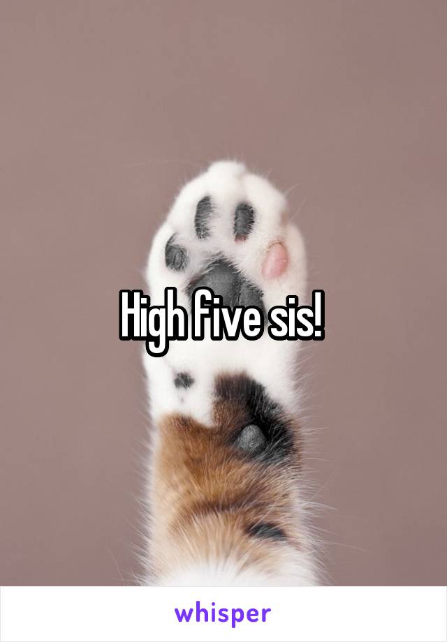 High five sis! 