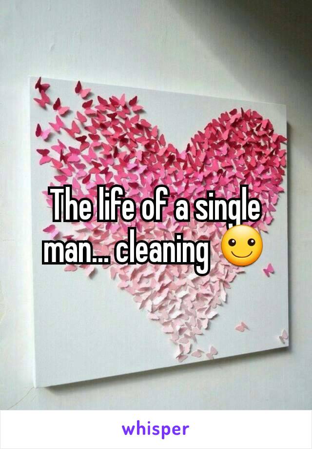 The life of a single man... cleaning ☺