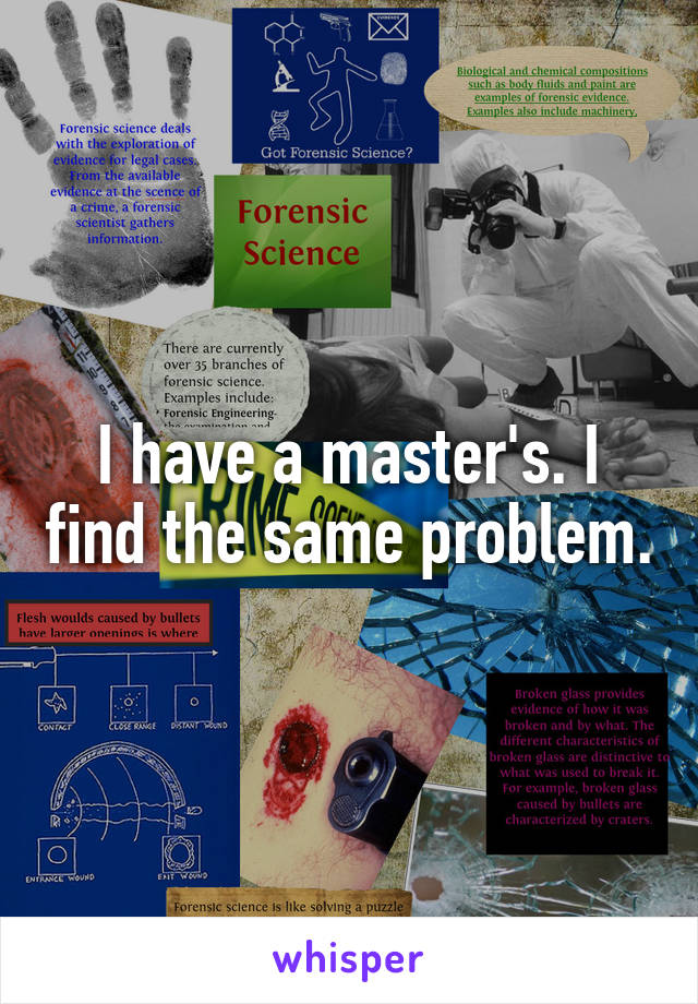 I have a master's. I find the same problem.