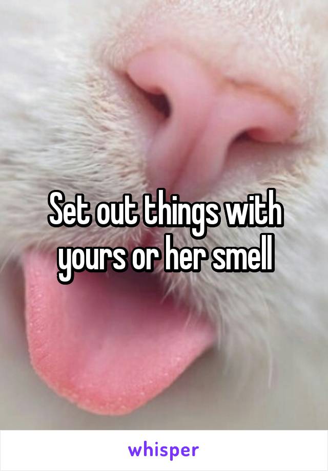 Set out things with yours or her smell