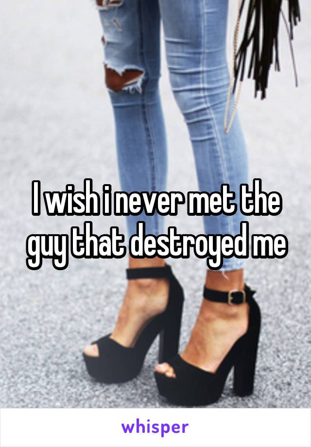 I wish i never met the guy that destroyed me