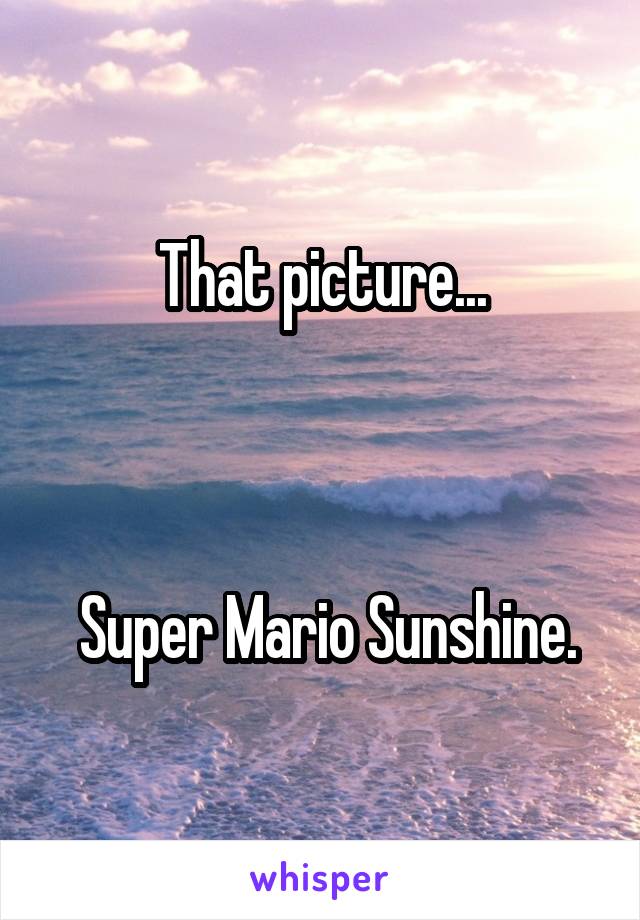 That picture...



 Super Mario Sunshine.