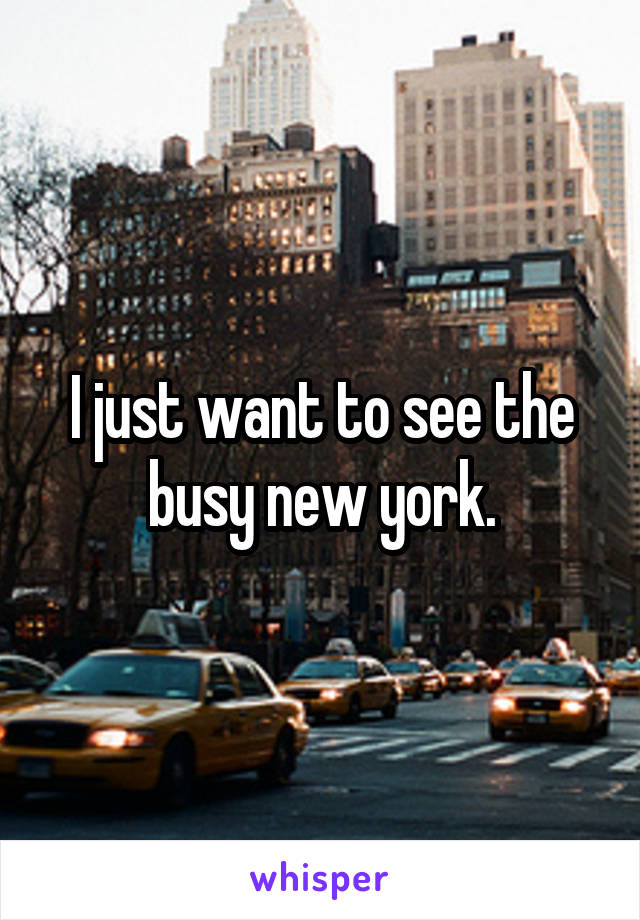 I just want to see the busy new york.