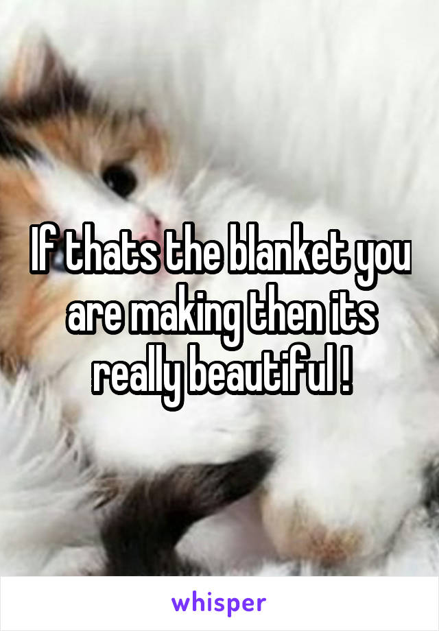 If thats the blanket you are making then its really beautiful !