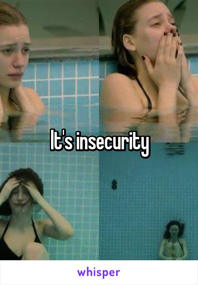 It's insecurity
