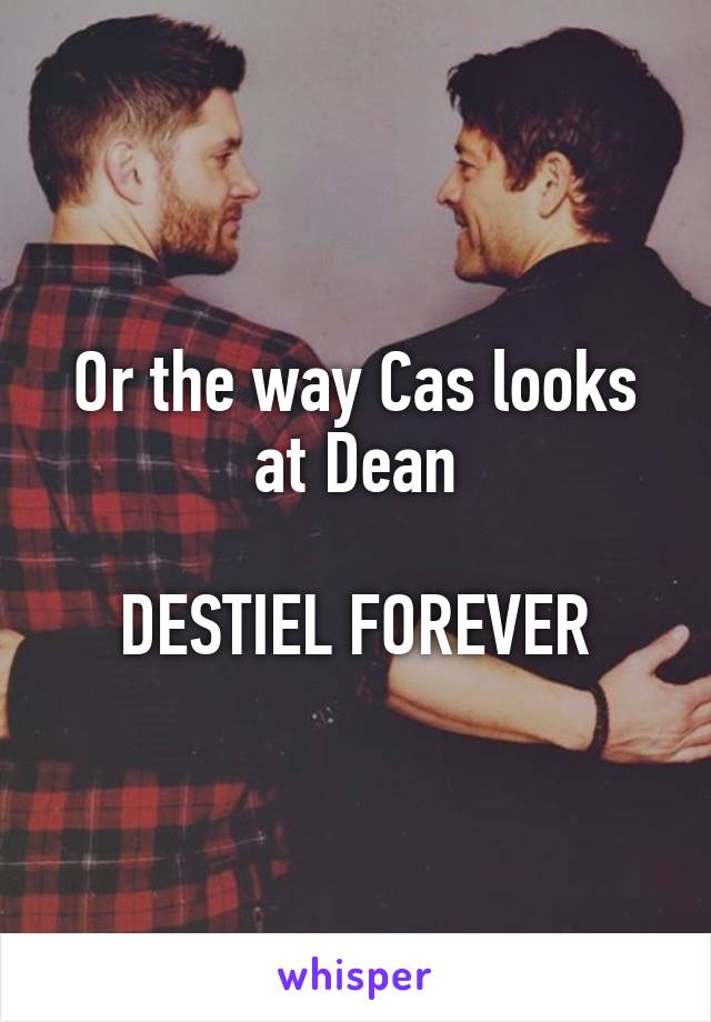 Or the way Cas looks at Dean

DESTIEL FOREVER