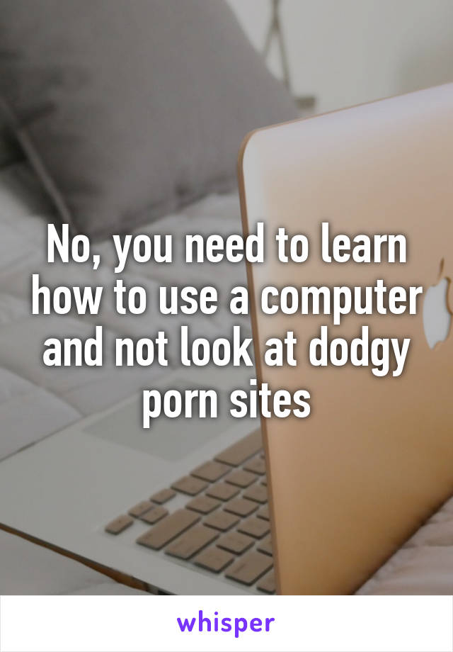 No, you need to learn how to use a computer and not look at dodgy porn sites