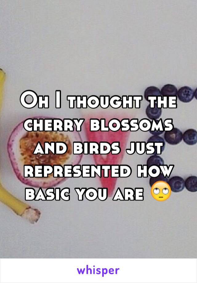 Oh I thought the cherry blossoms and birds just represented how basic you are 🙄