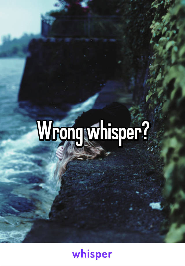 Wrong whisper?