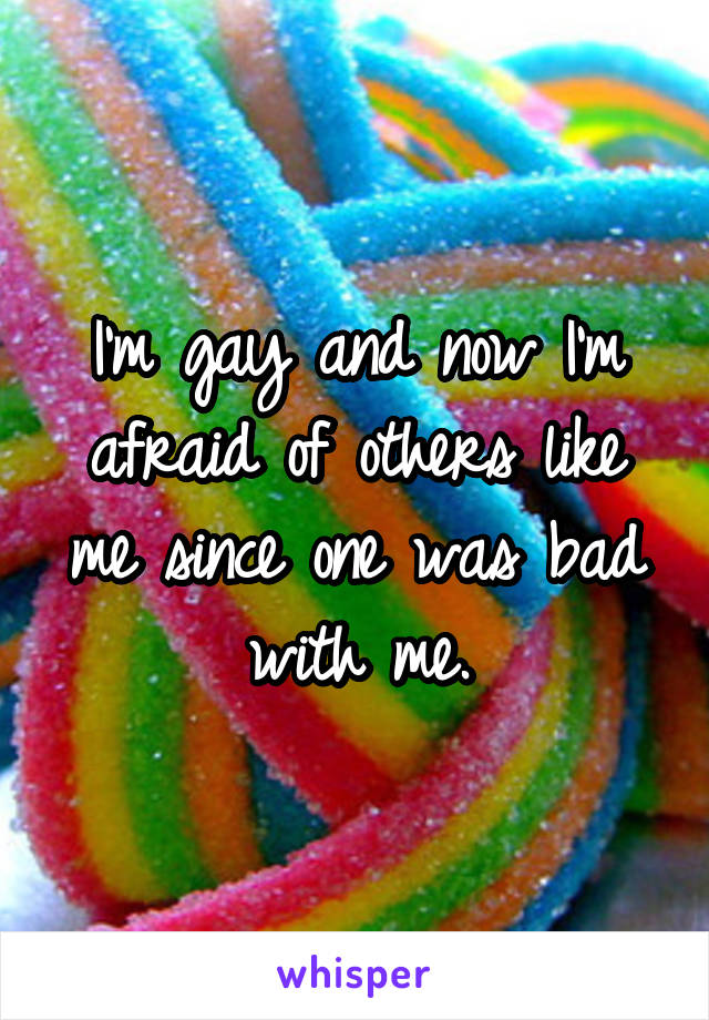 I'm gay and now I'm afraid of others like me since one was bad with me.