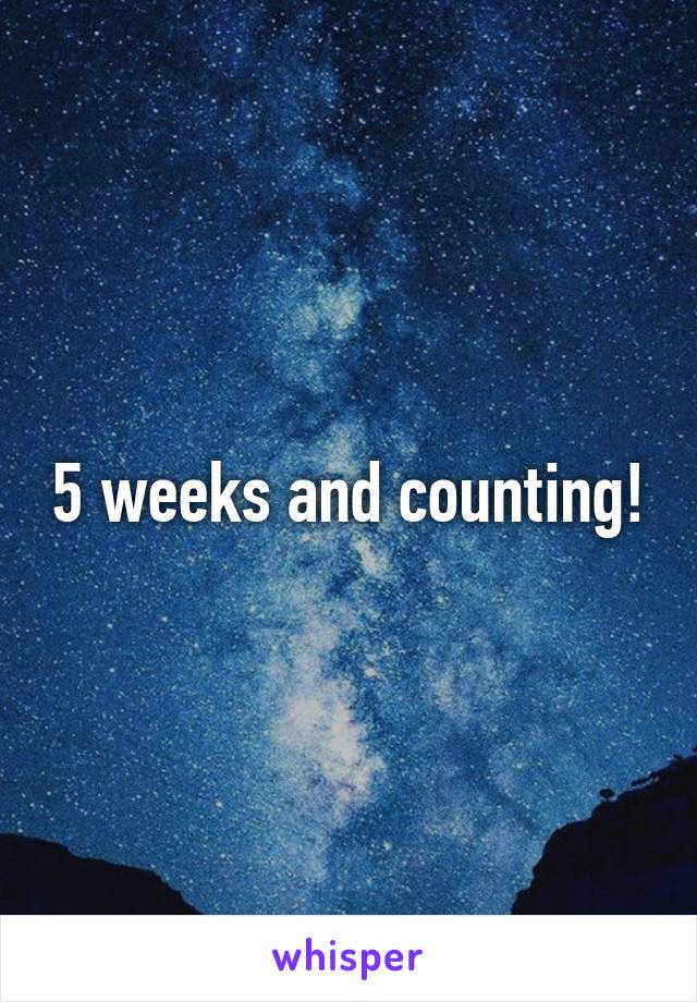 5 weeks and counting!