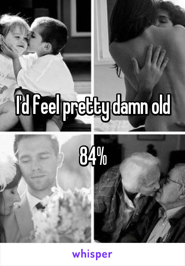 I'd feel pretty damn old

84%