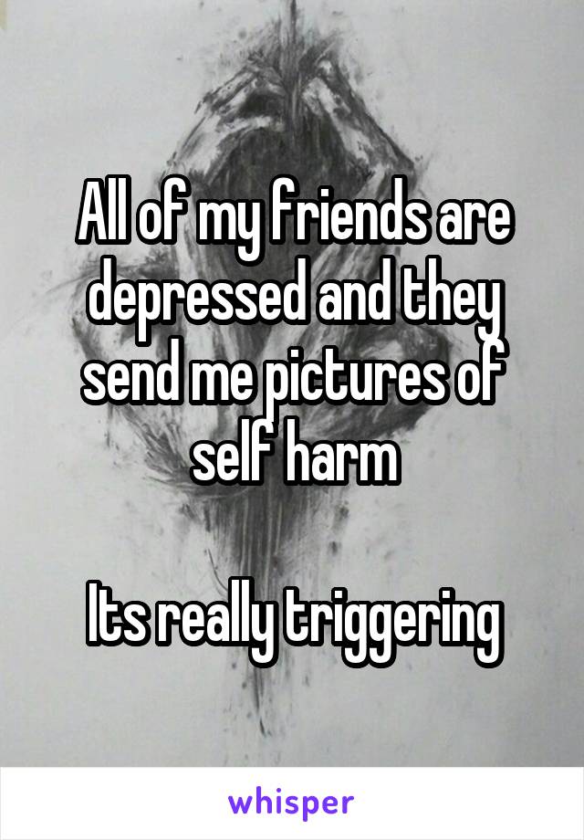 All of my friends are depressed and they send me pictures of self harm

Its really triggering