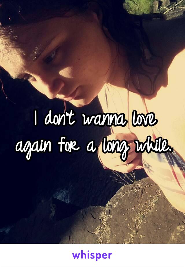 I don't wanna love again for a long while..