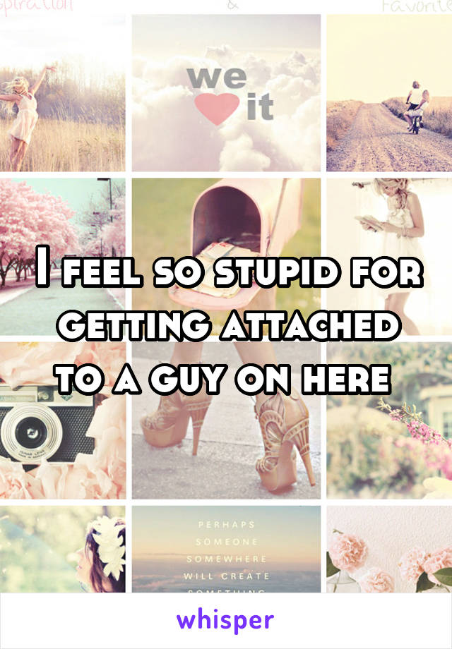I feel so stupid for getting attached to a guy on here 