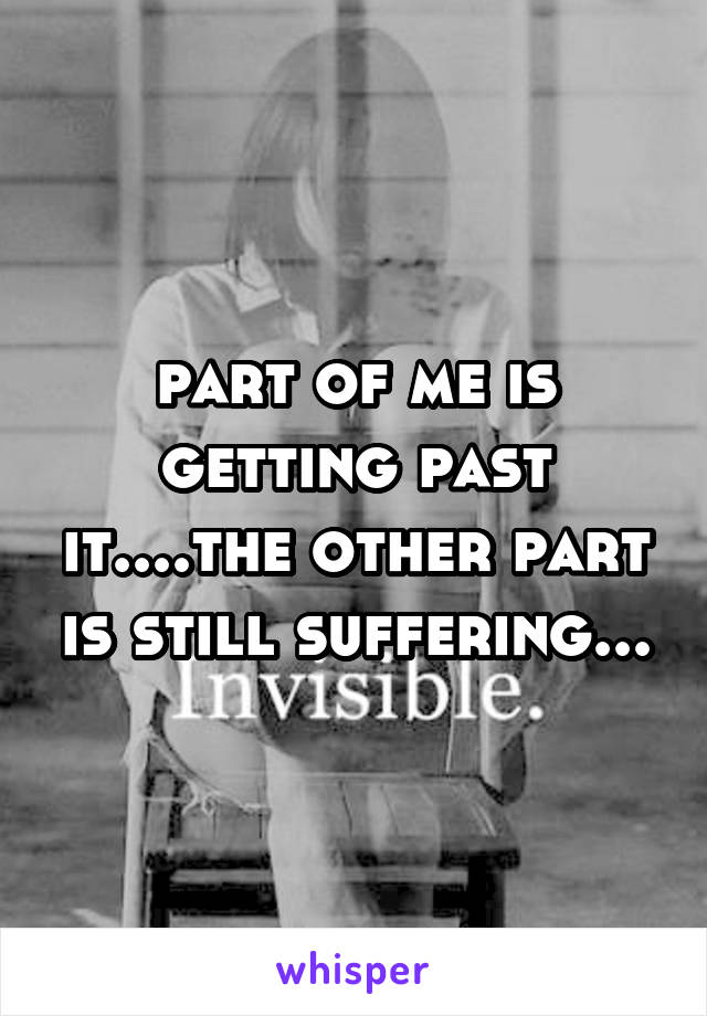 part of me is getting past it....the other part is still suffering...