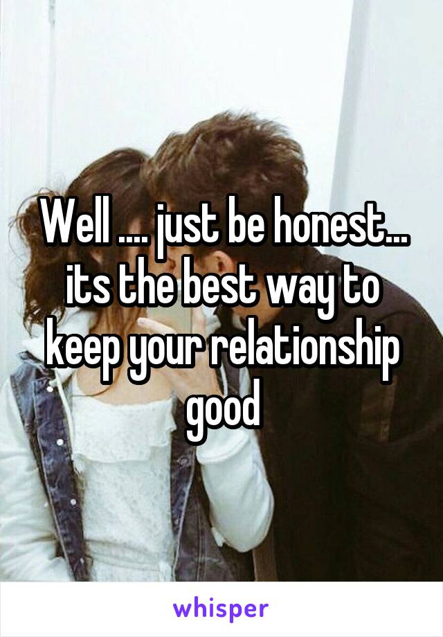 Well .... just be honest... its the best way to keep your relationship good