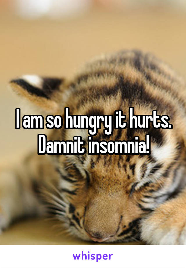 I am so hungry it hurts. Damnit insomnia!