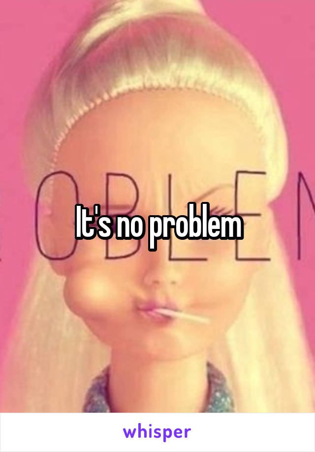 It's no problem