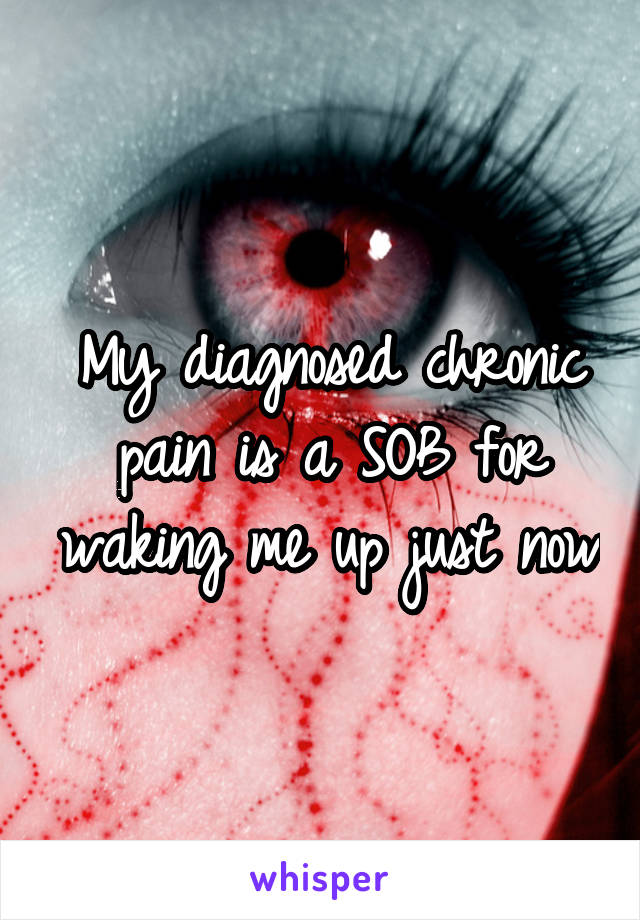 My diagnosed chronic pain is a SOB for waking me up just now