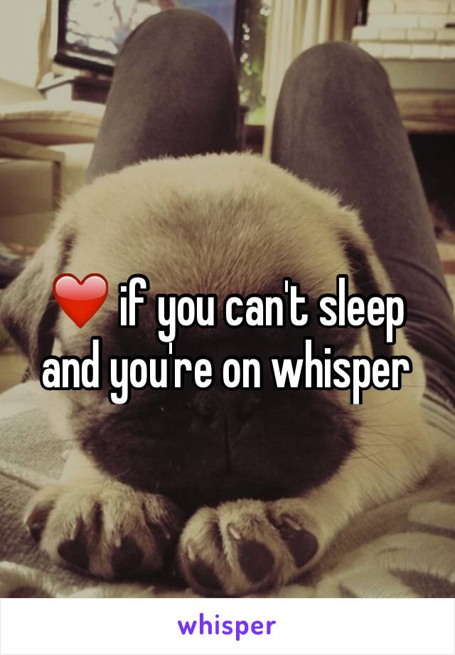 ❤️ if you can't sleep and you're on whisper 