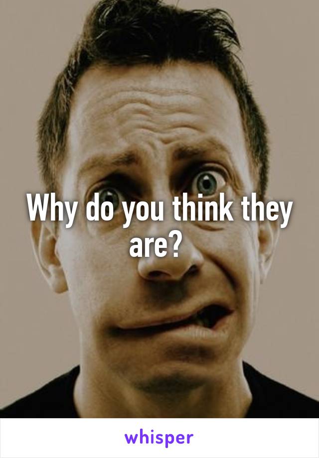 Why do you think they are? 
