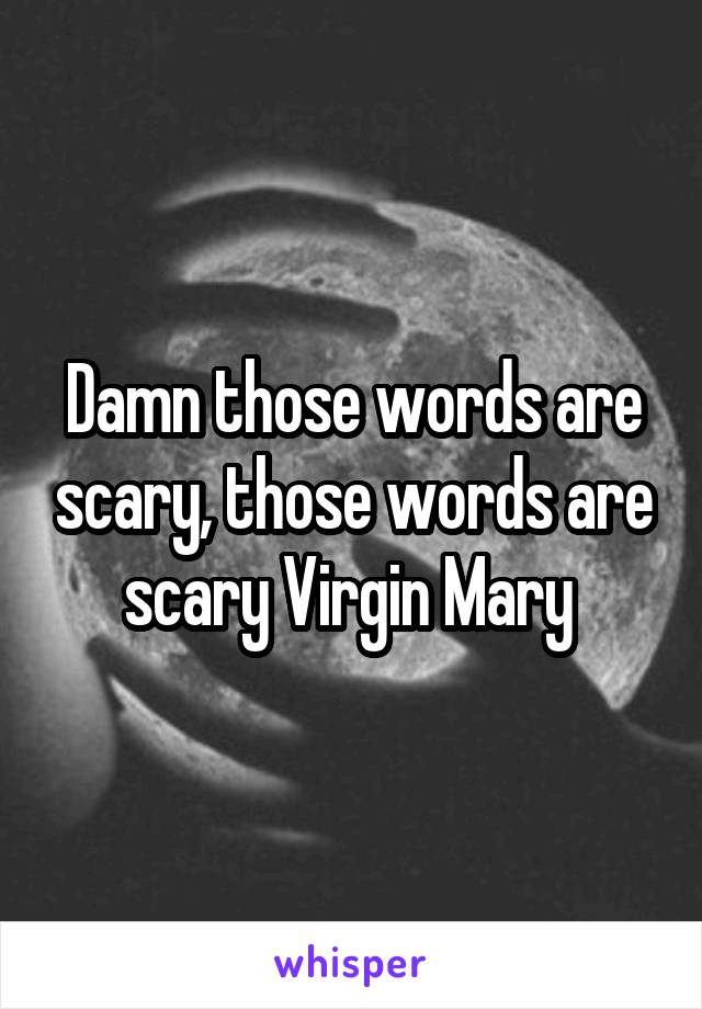 Damn those words are scary, those words are scary Virgin Mary 