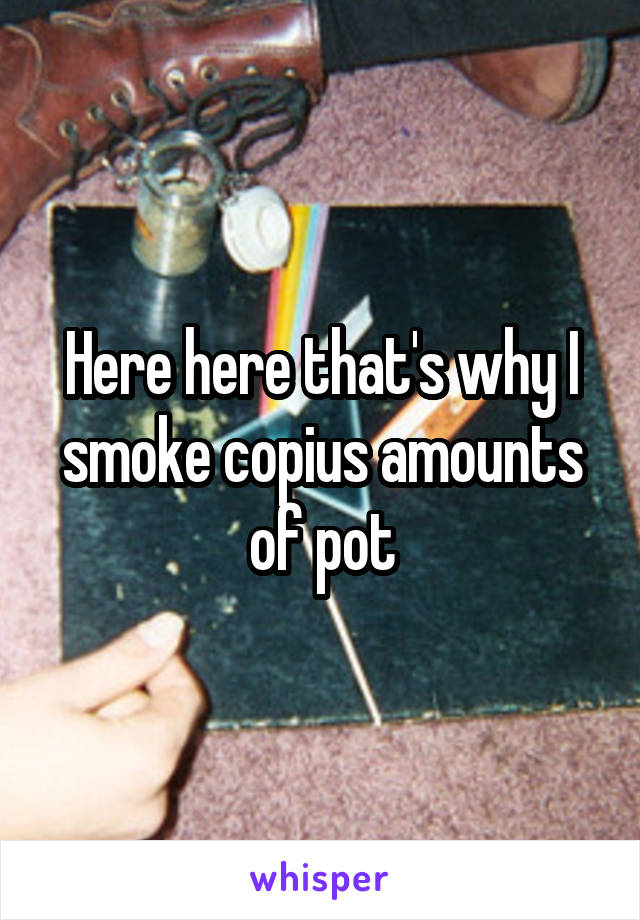 Here here that's why I smoke copius amounts of pot