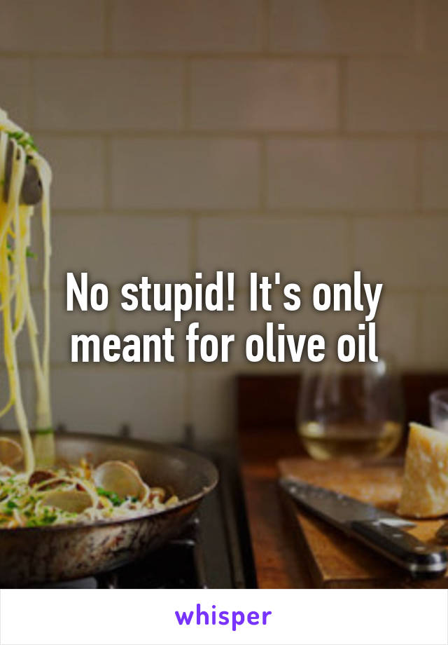 No stupid! It's only meant for olive oil
