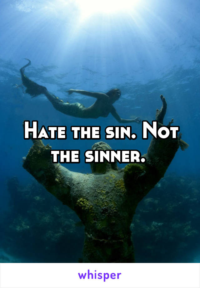 Hate the sin. Not the sinner. 